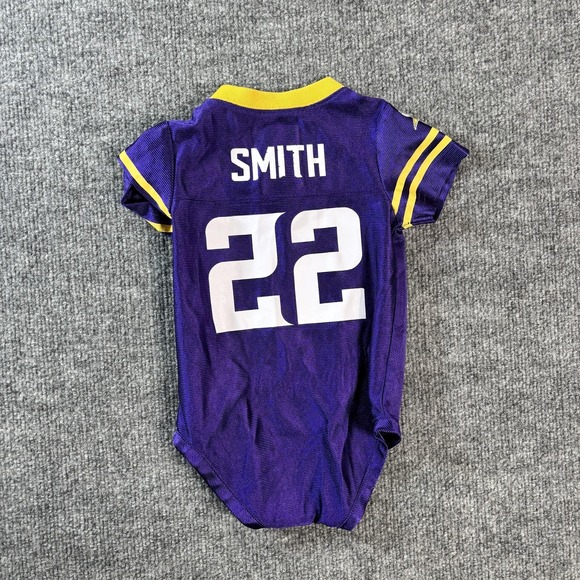 Minnesota Vikings Jersey Boys 6-9 Months Purple NFL Team Apparel Smith 22 - Picture 3 of 4